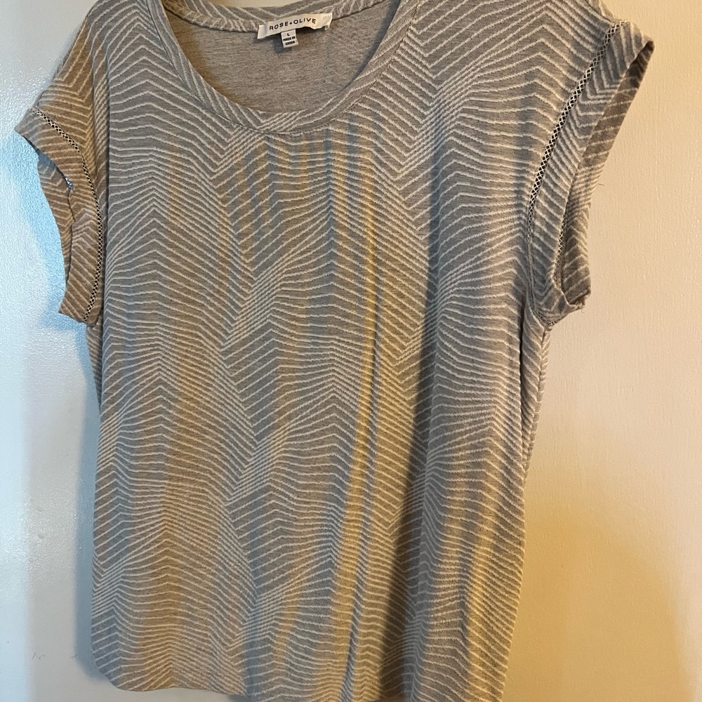 Rose + Olive textured shirt Large